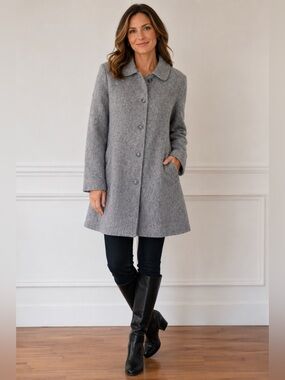 Bromley Peacoat Women Size 20 Gray Excellent Wool Blend Winter Coat